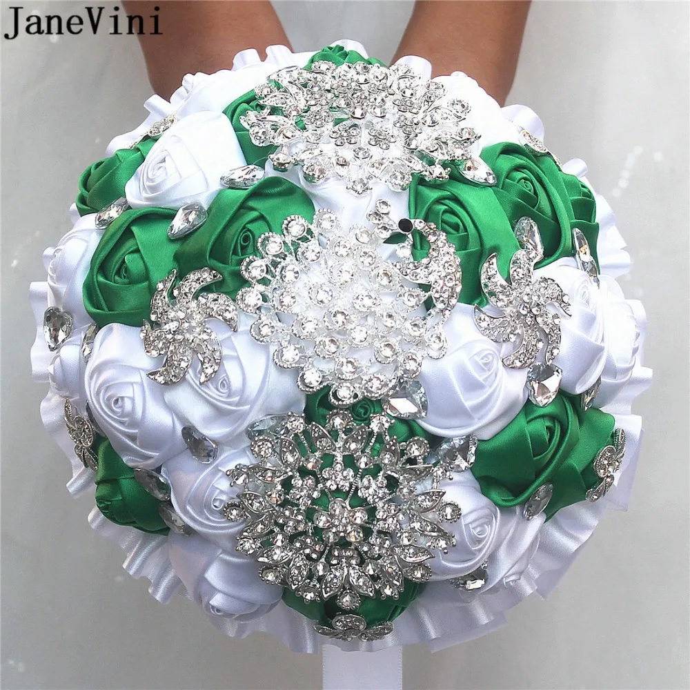 JaneVini Vintage Bridal Bouquets Artificial Satin Rose 24 CM Wedding Bouquet Rhinestone Green White Satin Ribbon Ramos De Novia
JaneVini Vintage Bridal Bouquets Artificial Satin Rose 24 CM Wedding Bouquet Rhinestone Green White Satin Ribbon Ramos De Novia