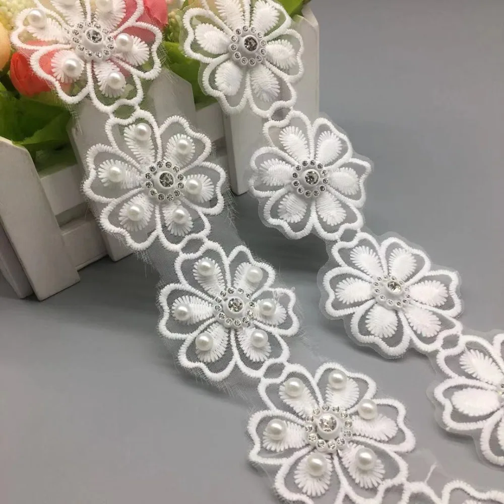 1 Yard Vintage Cotton White Flower Pearl Diamond Embroidered Lace Trim Ribbon Fabric Handmade DIY Wedding Dress Sewing Craft
1 Yard Vintage Cotton White Flower Pearl Diamond Embroidered Lace Trim Ribbon Fabric Handmade DIY Wedding Dress Sewing Craft