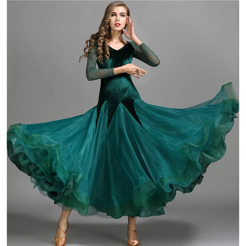 Ballroom Dance Costume Sexy V Neck Velvet Long Sleeves Ballroom Dance Dress Women Ballroom Dance Competition Dresses B-6179
Ballroom Dance Costume Sexy V Neck Velvet Long Sleeves Ballroom Dance Dress Women Ballroom Dance Competition Dresses B-6179