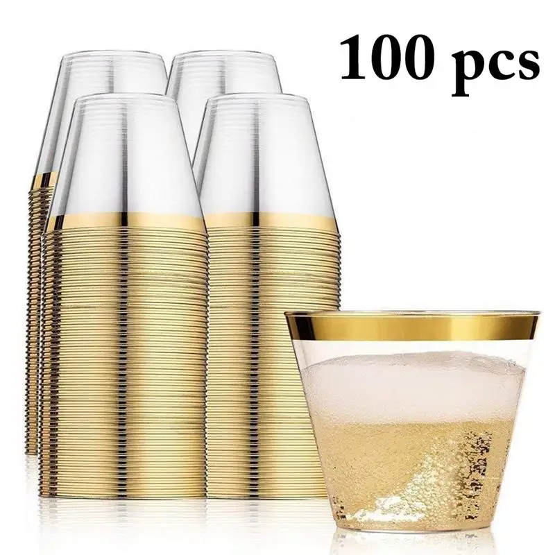 100pcs Golden Colour Wedding Party Disposable Plastic Cups Juice Cup DIY Decoration Baby Shower Kids Birthday Wedding Supplies
100pcs Golden Colour Wedding Party Disposable Plastic Cups Juice Cup DIY Decoration Baby Shower Kids Birthday Wedding Supplies