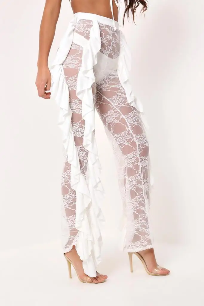 BKLD Sexy Women Beach High Waist Pants New 2025 Ruffles Lace See-through Wide Leg Pants Ladies Sexy Bikini Cover Up Trousers
BKLD Sexy Women Beach High Waist Pants New 2025 Ruffles Lace See-through Wide Leg Pants Ladies Sexy Bikini Cover Up Trousers