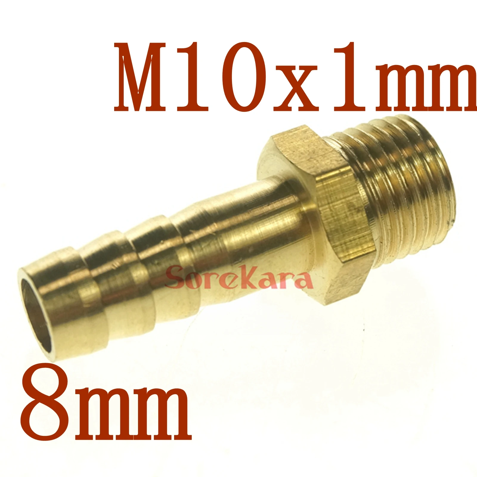 LOT 5 Hose Barb I/D 8mm x M10x1mm Metric Male Thread Brass coupler AIR/WATER/FUEL Splicer Connector fitting
LOT 5 Hose Barb I/D 8mm x M10x1mm Metric Male Thread Brass coupler AIR/WATER/FUEL Splicer Connector fitting