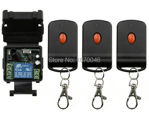 DC 12V 1CH Learning Code Wireless Remote Control Switch System 1*Receiver and 3*Transmitter Applicance Garage Door lamp/ window
DC 12V 1CH Learning Code Wireless Remote Control Switch System 1*Receiver and 3*Transmitter Applicance Garage Door lamp/ window