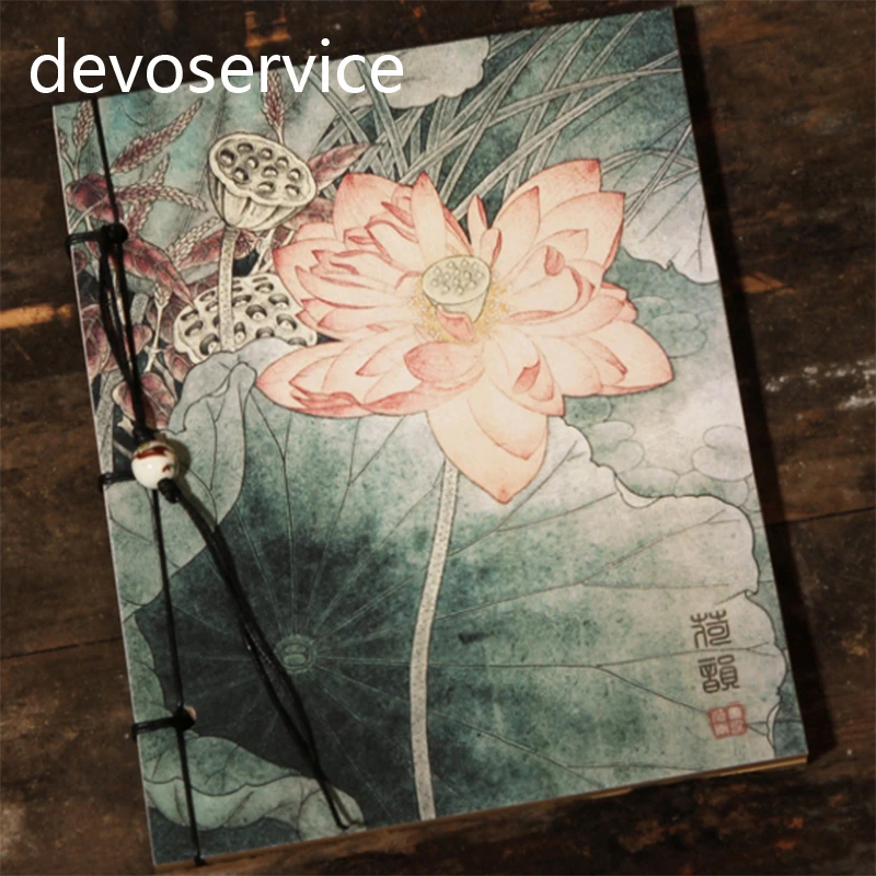 168*138mm Chinese Vintage Lotus Note Book Chinese Ancient Style Diary Notebook Manual Sketchbook Handmake Stationery
168*138mm Chinese Vintage Lotus Note Book Chinese Ancient Style Diary Notebook Manual Sketchbook Handmake Stationery