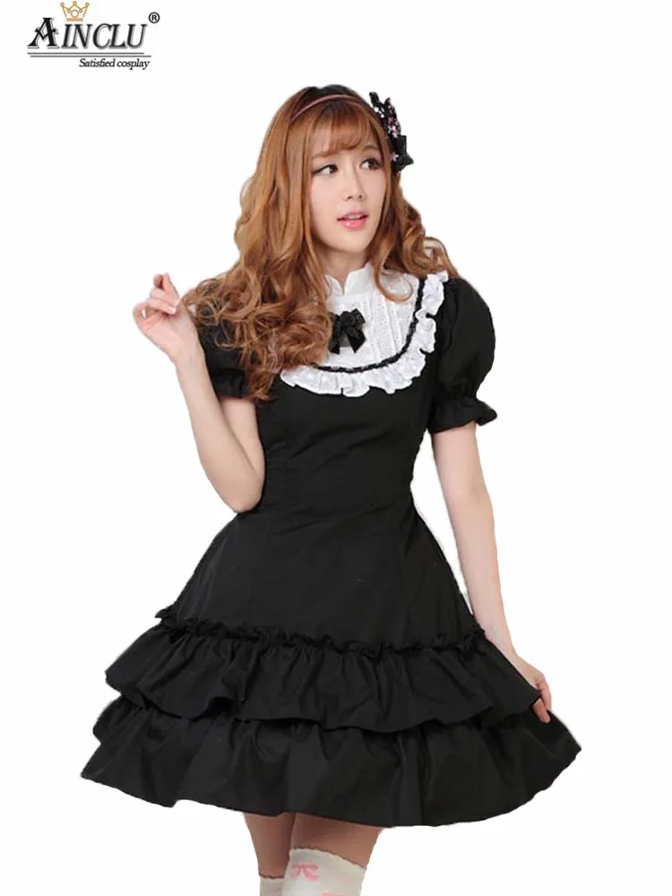 Ainclu Sweet Style Women's Black Short Sleeve Polyester Pleated Cake Princess Lolita Dress
Ainclu Sweet Style Women's Black Short Sleeve Polyester Pleated Cake Princess Lolita Dress