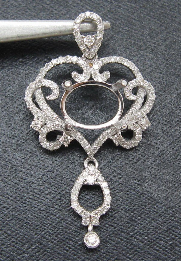 7x9mm Oval SOLID 14k White Gold Natural Diamond Engagement Pendant Settings
7x9mm Oval SOLID 14k White Gold Natural Diamond Engagement Pendant Settings