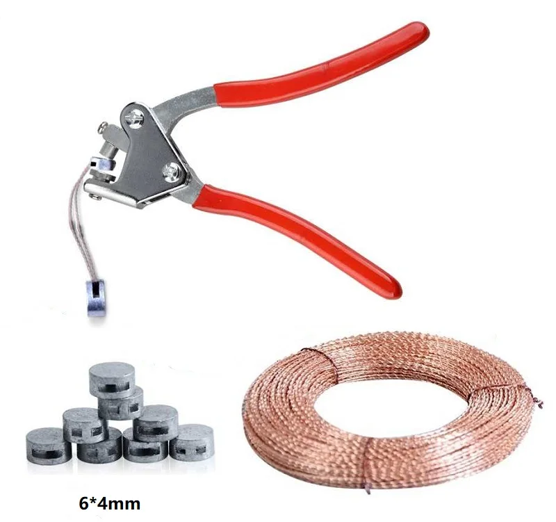New Lead seal plier With 100Pcs 6*4MM Sealed beans 20M Sealing Wire for Seal Water Meter Anti-theft sealing Electric meter
New Lead seal plier With 100Pcs 6*4MM Sealed beans 20M Sealing Wire for Seal Water Meter Anti-theft sealing Electric meter
