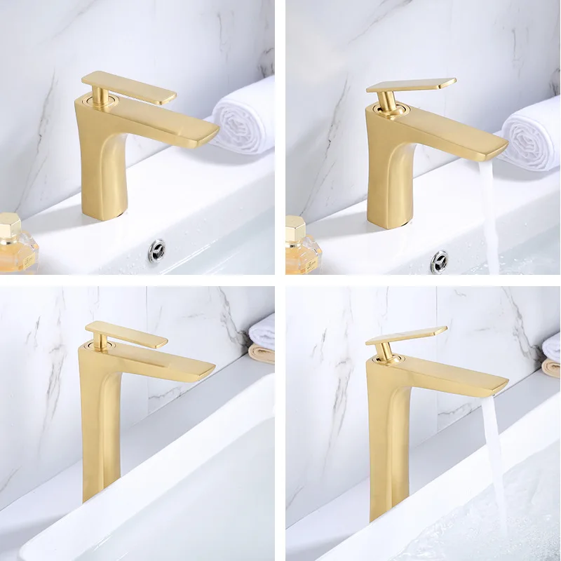 YSLSOAR Brushed Gold Basin Faucets Bathroom Faucet Single handle Basin Mixer Tap Bath Faucet Brass Sink Water Crane
YSLSOAR Brushed Gold Basin Faucets Bathroom Faucet Single handle Basin Mixer Tap Bath Faucet Brass Sink Water Crane