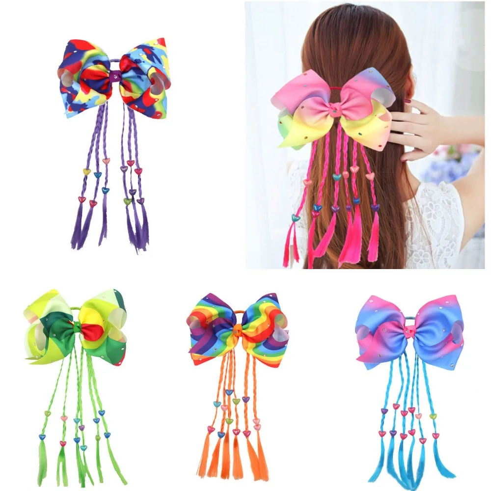 10pcs Rainbow Rhinestone Hair Bows Rubber Band For Kids Girls Tassel Ponytail Rhinestone Bows Elastic Hair Band Hair Accessories
10pcs Rainbow Rhinestone Hair Bows Rubber Band For Kids Girls Tassel Ponytail Rhinestone Bows Elastic Hair Band Hair Accessories