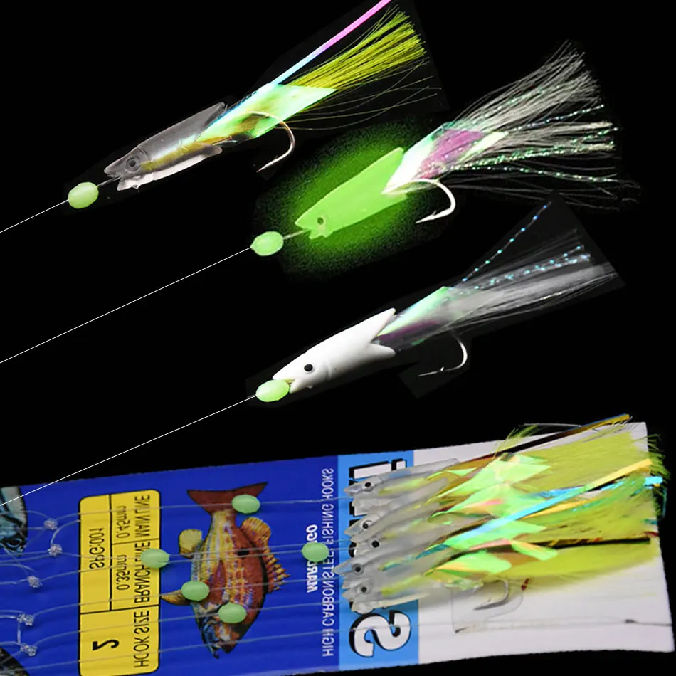 JYJ 1bag Carbon Steel Mackerel Feathers Bass Cod Lure Sea Fishing Luminous Fishing sabiki Hook Treble Bait Fishing Wire
JYJ 1bag Carbon Steel Mackerel Feathers Bass Cod Lure Sea Fishing Luminous Fishing sabiki Hook Treble Bait Fishing Wire