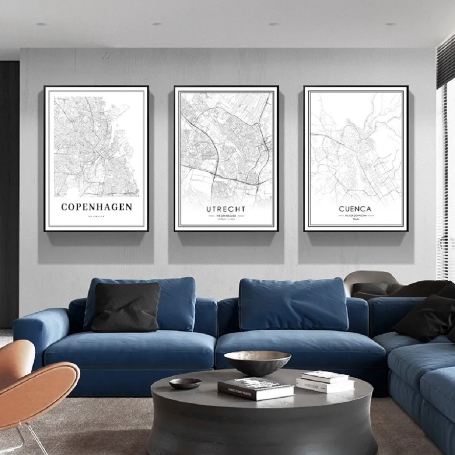 Black and White UTRECHT CUENCA COPENHAGEN City Map Black White Posters Canvas Painting Prints Wall Art Pictures Home Decor
Black and White UTRECHT CUENCA COPENHAGEN City Map Black White Posters Canvas Painting Prints Wall Art Pictures Home Decor