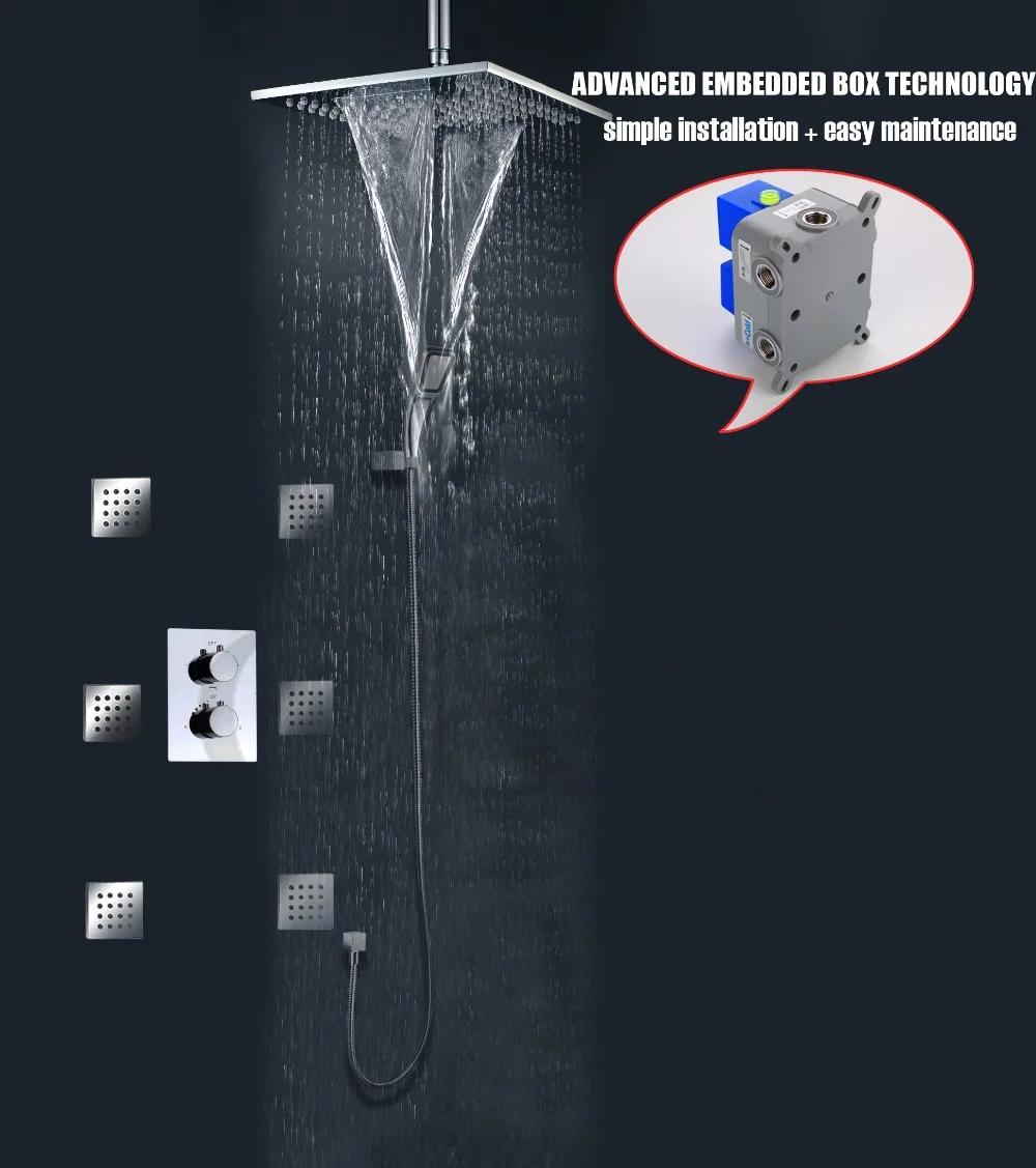 With Embedded Box Bathroom Rain And Waterfall Shower Faucet Set With 10 Inch Rainfall & Waterfall Shower Head 002T-WS25X25
With Embedded Box Bathroom Rain And Waterfall Shower Faucet Set With 10 Inch Rainfall & Waterfall Shower Head 002T-WS25X25