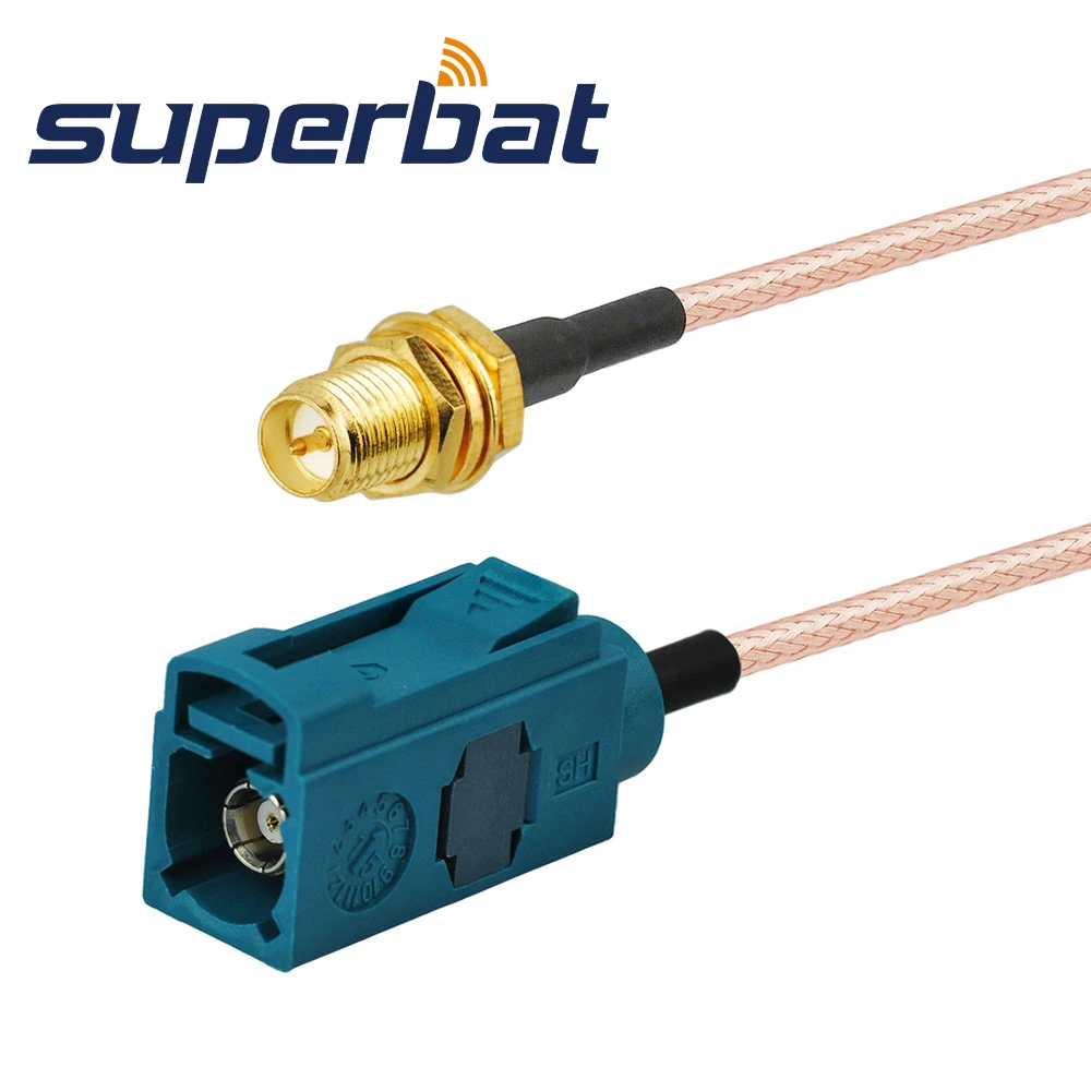 Superbat Universal Fakra Jack "Z" to RP-SMA Female(plug in) Pigtail WIFI Router Extension Cable RG316 15cm
Superbat Universal Fakra Jack "Z" to RP-SMA Female(plug in) Pigtail WIFI Router Extension Cable RG316 15cm