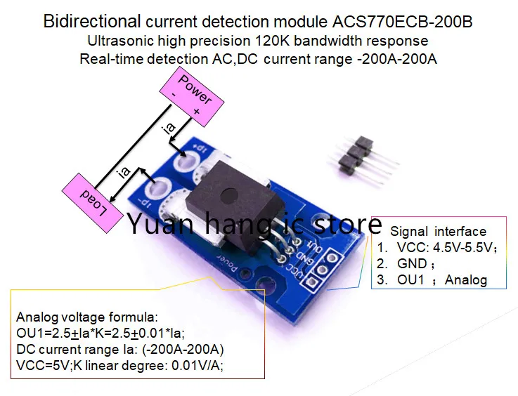 Двунаправленный модуль датчика тока ACS770ECB-200B ACS770ECB 200B ACS770 полоса пропускания 120 kHz AC, DC:-200-200 A 0,01 V/1A
Двунаправленный модуль датчика тока ACS770ECB-200B ACS770ECB 200B ACS770 полоса пропускания 120 kHz AC, DC:-200-200 A 0,01 V/1A