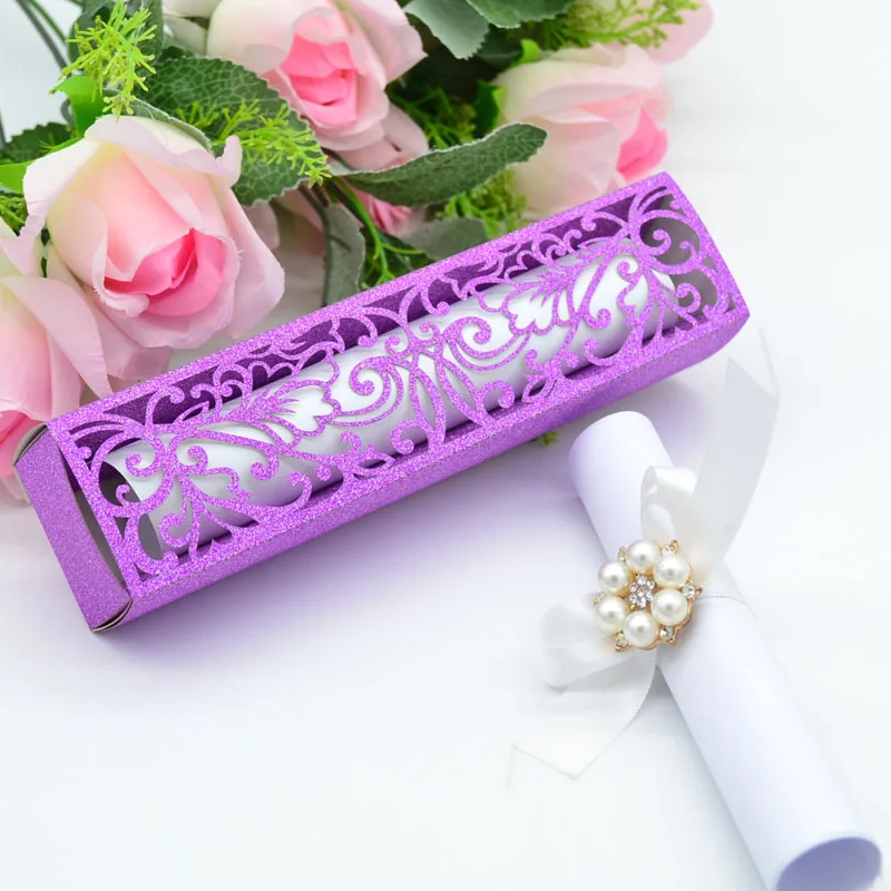 Hot sale Violet vine glitter laser cut invitations inner paper card boxes for wedding
Hot sale Violet vine glitter laser cut invitations inner paper card boxes for wedding