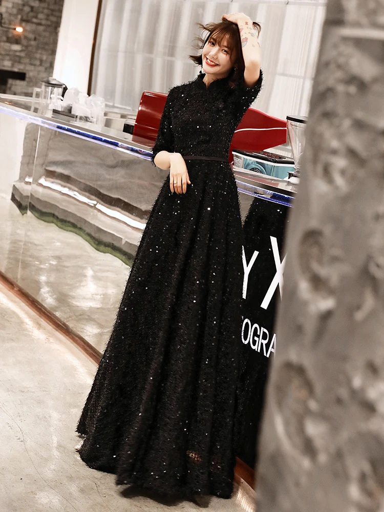 Black Muslim Lace Long Evening Dresses 2019 A-line Long Sleeves Dubai Saudi Arabic Long Elegant Evening Gown Robe de soiree
Black Muslim Lace Long Evening Dresses 2019 A-line Long Sleeves Dubai Saudi Arabic Long Elegant Evening Gown Robe de soiree