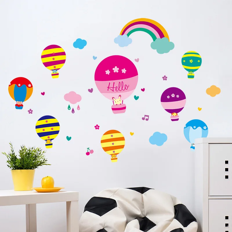 Cartoon Rainbow Hot Air Balloon Wall Sticker Kids Room Background Decoration Decals Baby Bedroom Nursery Decor Home Wallpaper
Cartoon Rainbow Hot Air Balloon Wall Sticker Kids Room Background Decoration Decals Baby Bedroom Nursery Decor Home Wallpaper