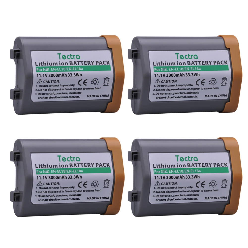 Tectra 4Pcs 3000mAh EN-EL18 EN-EL18a Battery for Nikon D5 D4 D4S Camera MH-26 EN EL18a ENEL18 EN EL18 ENEL18a Battery
Tectra 4Pcs 3000mAh EN-EL18 EN-EL18a Battery for Nikon D5 D4 D4S Camera MH-26 EN EL18a ENEL18 EN EL18 ENEL18a Battery