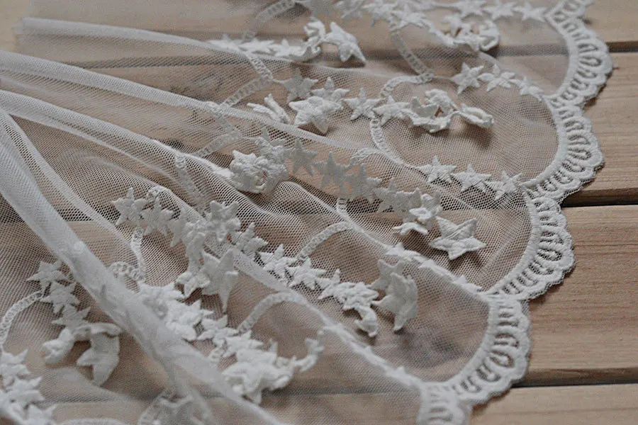 2 yard 35cm 13.78" wide white star cotton mesh embroidery lace trim ribbon DIY Garment Accessories 28576L4K72
2 yard 35cm 13.78" wide white star cotton mesh embroidery lace trim ribbon DIY Garment Accessories 28576L4K72