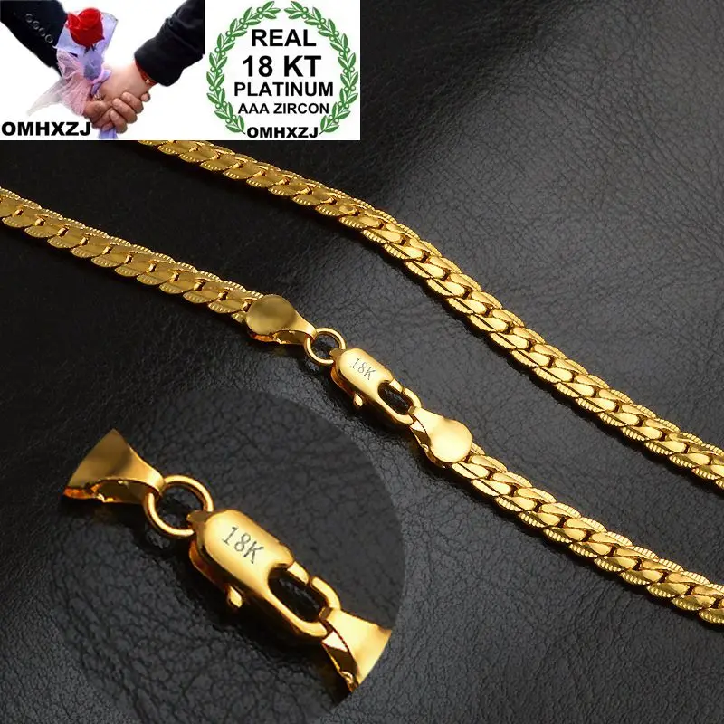 OMHXZJ Wholesale Personality Fashion OL Woman Girl Party Wedding Gift Gold 5MM Full Lateral Chain 18KT Gold Chain Necklace NC161
OMHXZJ Wholesale Personality Fashion OL Woman Girl Party Wedding Gift Gold 5MM Full Lateral Chain 18KT Gold Chain Necklace NC161