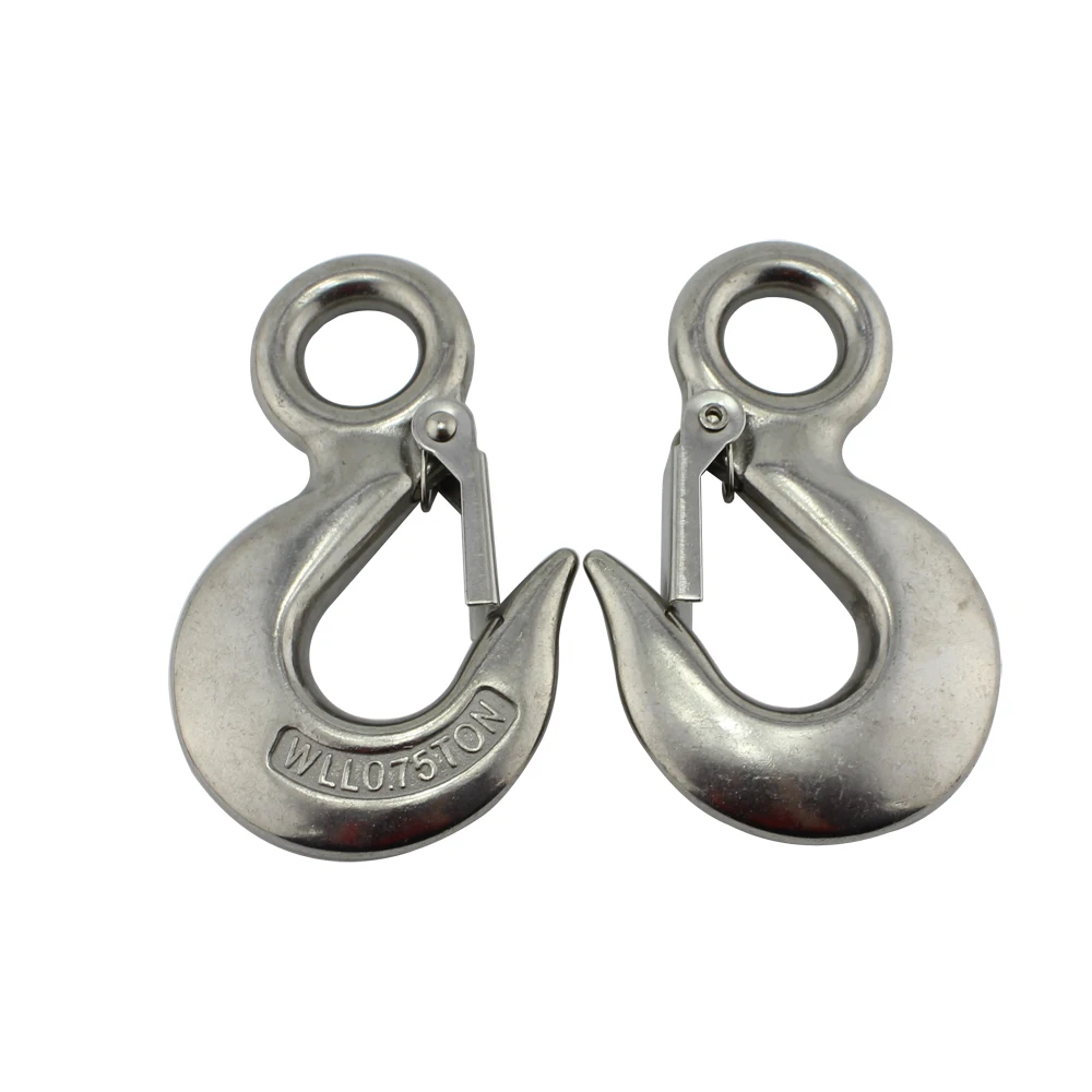 Stainless Eye Snap Latched Hoist Crane Hook with Safety Load Limit of 0.75 Ton Heavy Duty Marine 320A Hoist Crane Hook 5pcs
Stainless Eye Snap Latched Hoist Crane Hook with Safety Load Limit of 0.75 Ton Heavy Duty Marine 320A Hoist Crane Hook 5pcs