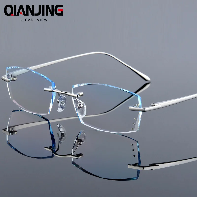 Men Fashion Glasses Titanium Rimless Eyeglasses Frame Diamond Decorations Optical Frame with Prescription Glass NEW oculos 6625
Men Fashion Glasses Titanium Rimless Eyeglasses Frame Diamond Decorations Optical Frame with Prescription Glass NEW oculos 6625