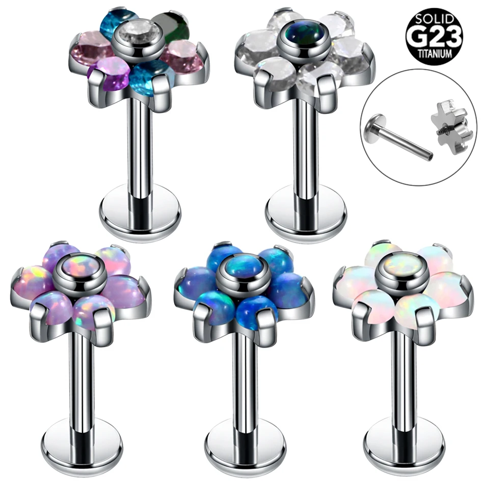 1PC G23 Titanium Opal Labret Stud Rings Crystal Flower Ear Tragus Earring Conch Piercing Dermal Anchor Tops Lip Piercing Jewelry
1PC G23 Titanium Opal Labret Stud Rings Crystal Flower Ear Tragus Earring Conch Piercing Dermal Anchor Tops Lip Piercing Jewelry