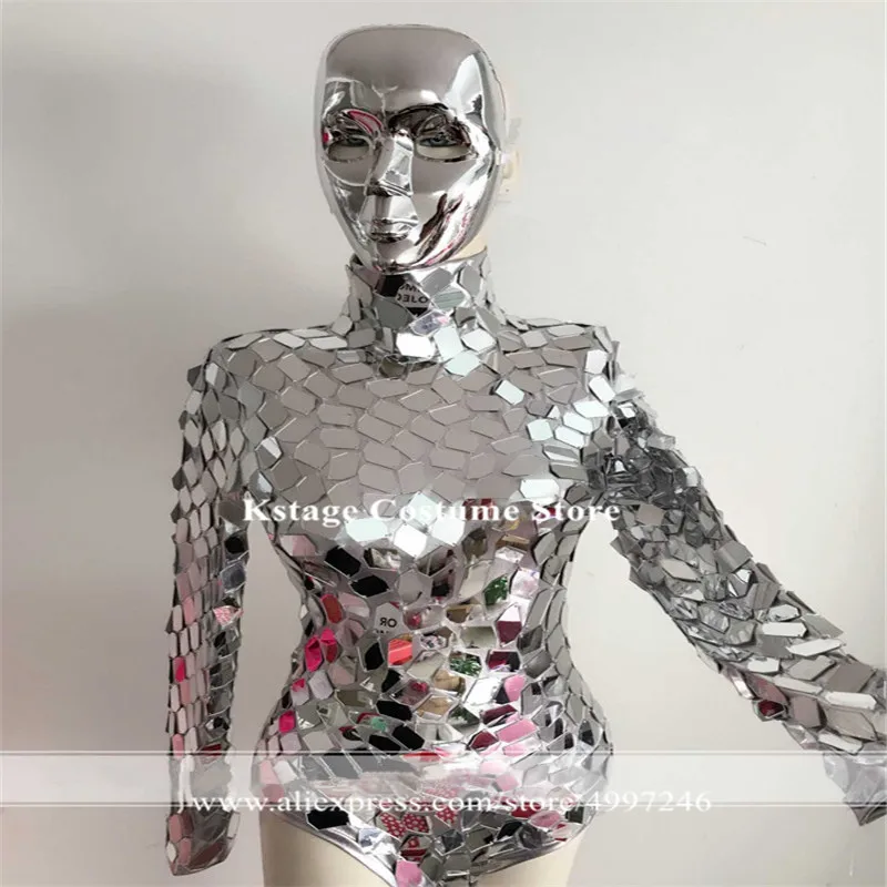KS28 Women silver mirror costumes singer perform sexy mirror bodysuit bar show dress bikini club disco clothe proom party show
KS28 Women silver mirror costumes singer perform sexy mirror bodysuit bar show dress bikini club disco clothe proom party show