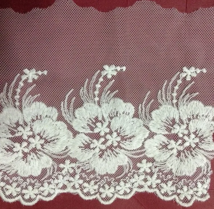 14cm high quality soft net and pure cotton embroidery lace trimming, skirt trimming decoration accessories
14cm high quality soft net and pure cotton embroidery lace trimming, skirt trimming decoration accessories