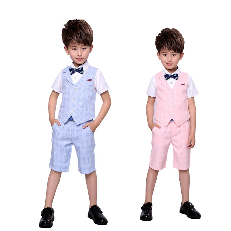 High Quality 2PCS Vest+Shorts Kids Boys Summer Clothing Sets New Gentleman Children Wedding Party Wear Plaid Formal Suits
High Quality 2PCS Vest+Shorts Kids Boys Summer Clothing Sets New Gentleman Children Wedding Party Wear Plaid Formal Suits