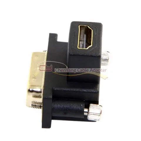 90 Degree Down Angled DVI Male To HD-Compatible Female Adapter For Computer & HDTV & Graphics