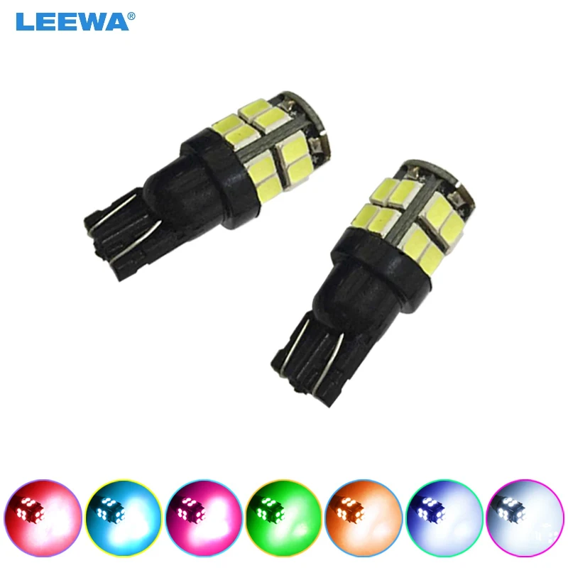 LEEWA 50pcs 7-Color 194 168 T10 2835-Chip 20SMD Dual-Elec Board Wedge Car LED Light Bulbs #CA1413
LEEWA 50pcs 7-Color 194 168 T10 2835-Chip 20SMD Dual-Elec Board Wedge Car LED Light Bulbs #CA1413