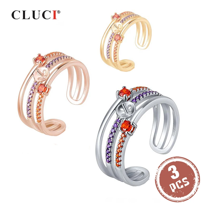 CLUCI 3pcs 925 Sterling Silver Adjustable Zircon Ring for Women Silver 925 Pearl Ring Mounting Open Ring Jewelry SN034SB
CLUCI 3pcs 925 Sterling Silver Adjustable Zircon Ring for Women Silver 925 Pearl Ring Mounting Open Ring Jewelry SN034SB