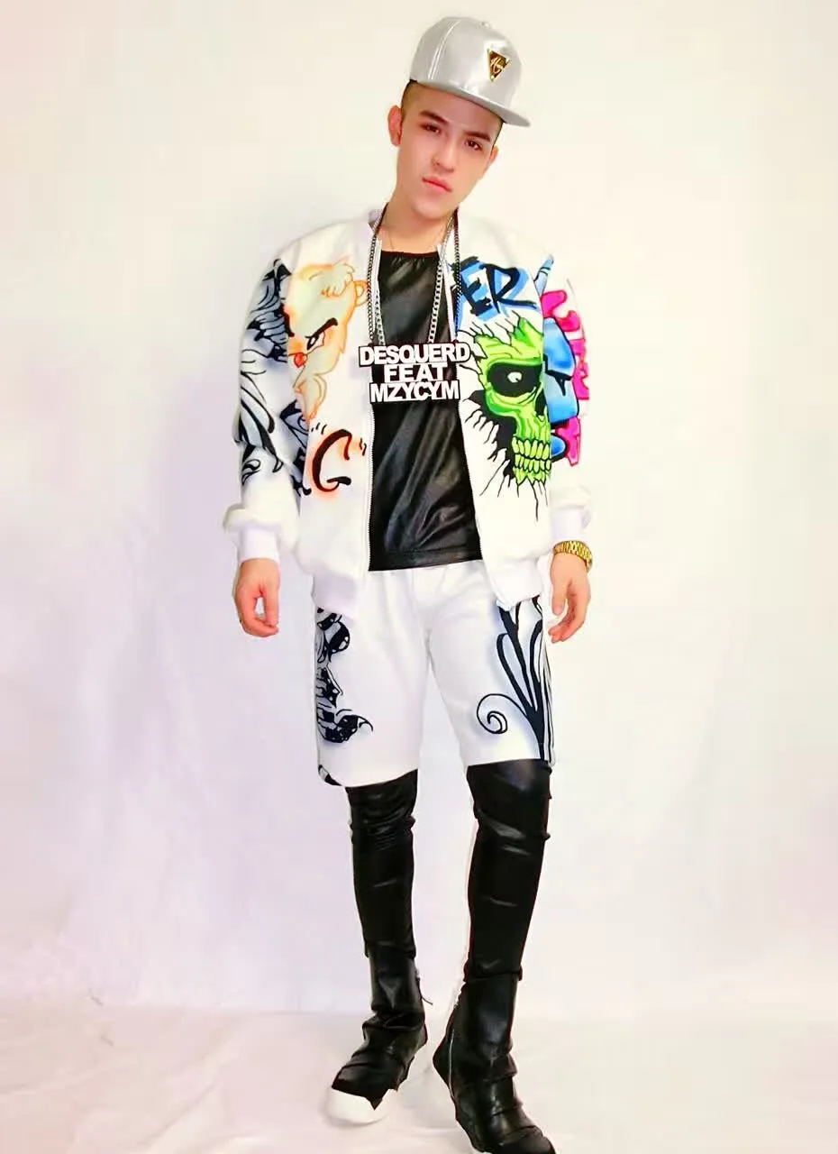 Fashion New Graffiti Baseball Uniforms set performance Nightclub Male singer DJ show Stage clothing set
Fashion New Graffiti Baseball Uniforms set performance Nightclub Male singer DJ show Stage clothing set