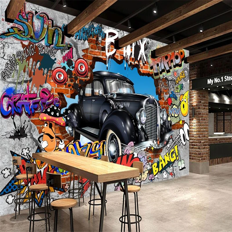 beibehang Wallpaper Mural Wallpaper 3D 3D Retro Graffiti Car Brick Wall Mural Background Wall papel de parede
beibehang Wallpaper Mural Wallpaper 3D 3D Retro Graffiti Car Brick Wall Mural Background Wall papel de parede