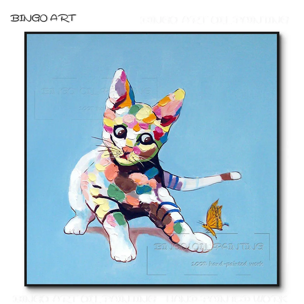 Free Shipping Hand-painted Art Funny Animal Cat Baby and Butterfly Oil Painting on Canvas Lovely Cat Baby Playing Oil Painting
Free Shipping Hand-painted Art Funny Animal Cat Baby and Butterfly Oil Painting on Canvas Lovely Cat Baby Playing Oil Painting