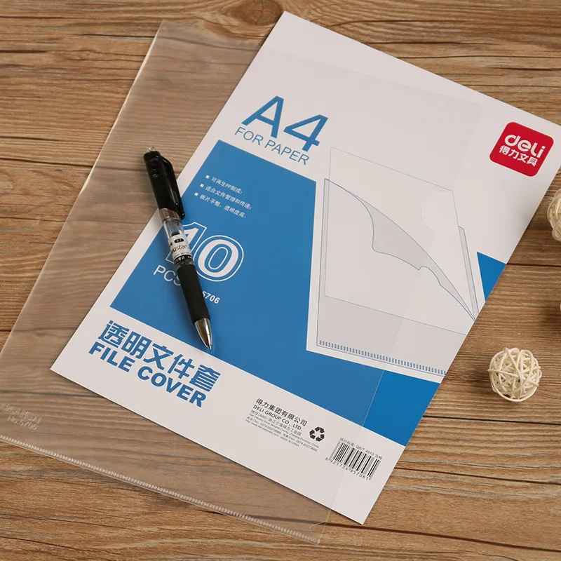 Deli L type folder 20pcs/set transparent single page folder A4 insert sheet folder file protection cover Presentation folder
Deli L type folder 20pcs/set transparent single page folder A4 insert sheet folder file protection cover Presentation folder