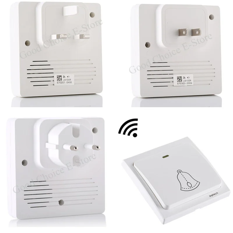 High-End Wireless Cordless Doorbell Remote Door Bell Chime Kit,No need battery,Waterproof, EU/US/UK Plug-in Receiver 85V-260V
High-End Wireless Cordless Doorbell Remote Door Bell Chime Kit,No need battery,Waterproof, EU/US/UK Plug-in Receiver 85V-260V