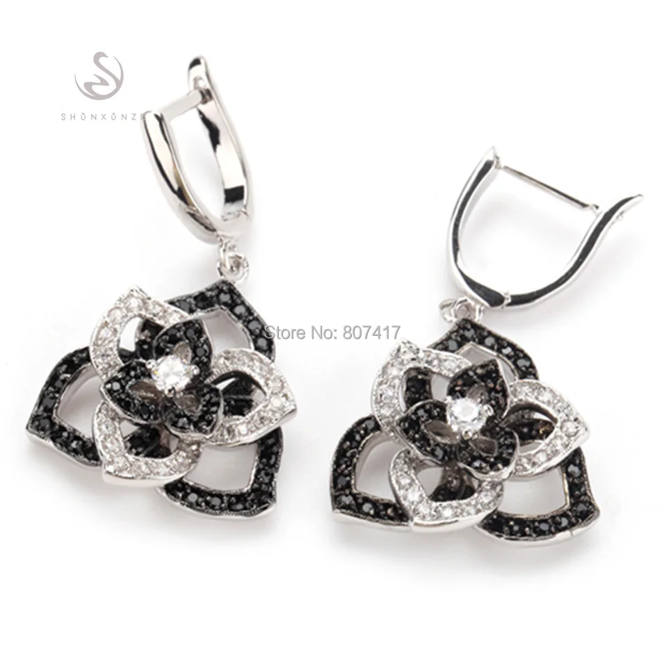 SHUNXUNZE Charms Fashion Wedding Earrings Romantic fashion For Women Jewelry Black And White Cubic Zirconia Rhodium Plated R921
SHUNXUNZE Charms Fashion Wedding Earrings Romantic fashion For Women Jewelry Black And White Cubic Zirconia Rhodium Plated R921