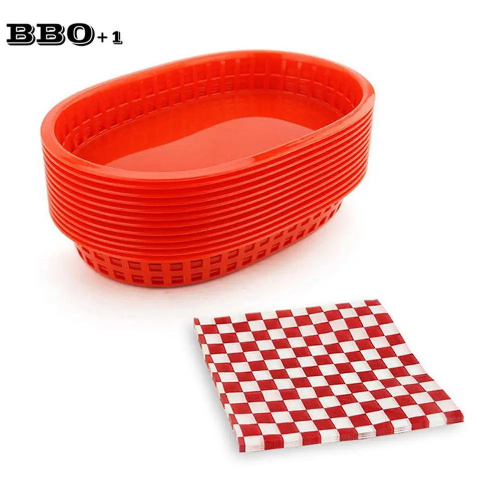 12pcs Large Fast Food Baskets set Dozen Bread Dinner Tray Serving Platter Plastic Food Trays Dinner Plates set Kitchen Utenseils
12pcs Large Fast Food Baskets set Dozen Bread Dinner Tray Serving Platter Plastic Food Trays Dinner Plates set Kitchen Utenseils