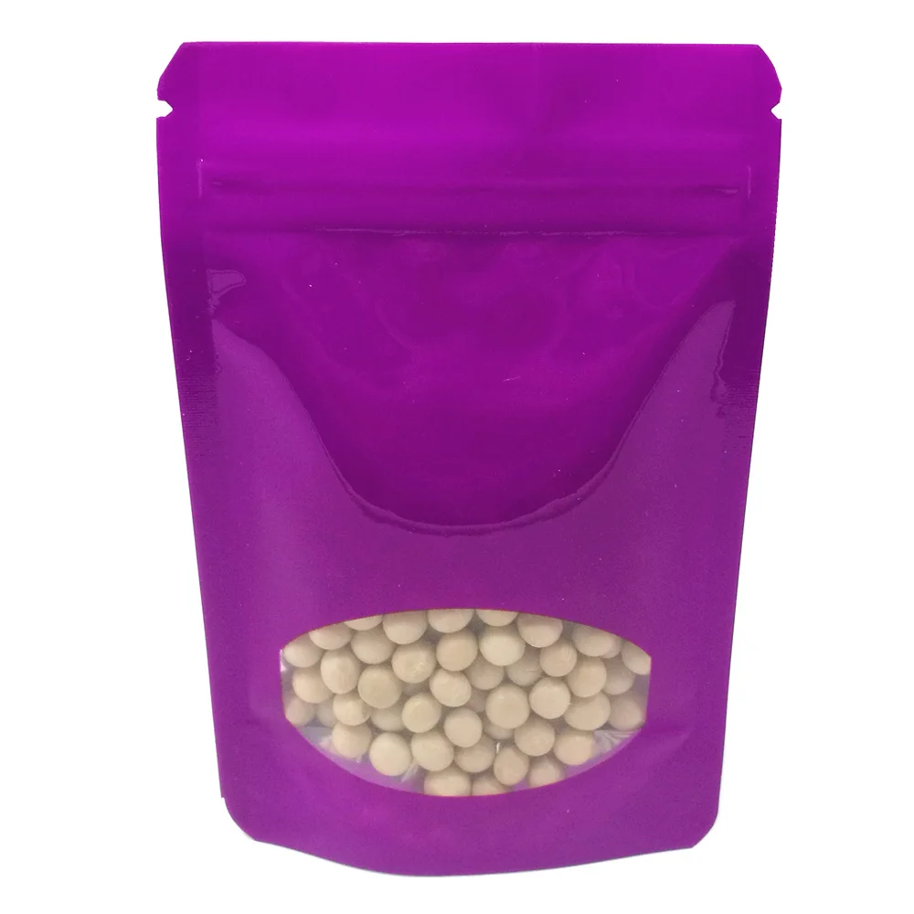 100Pcs Stand Up Zipper Bags Food Snacks Package Bags Tea Coffee Storage Bags Purple Aluminum Foil Bag Clear Window for Christmas
100Pcs Stand Up Zipper Bags Food Snacks Package Bags Tea Coffee Storage Bags Purple Aluminum Foil Bag Clear Window for Christmas