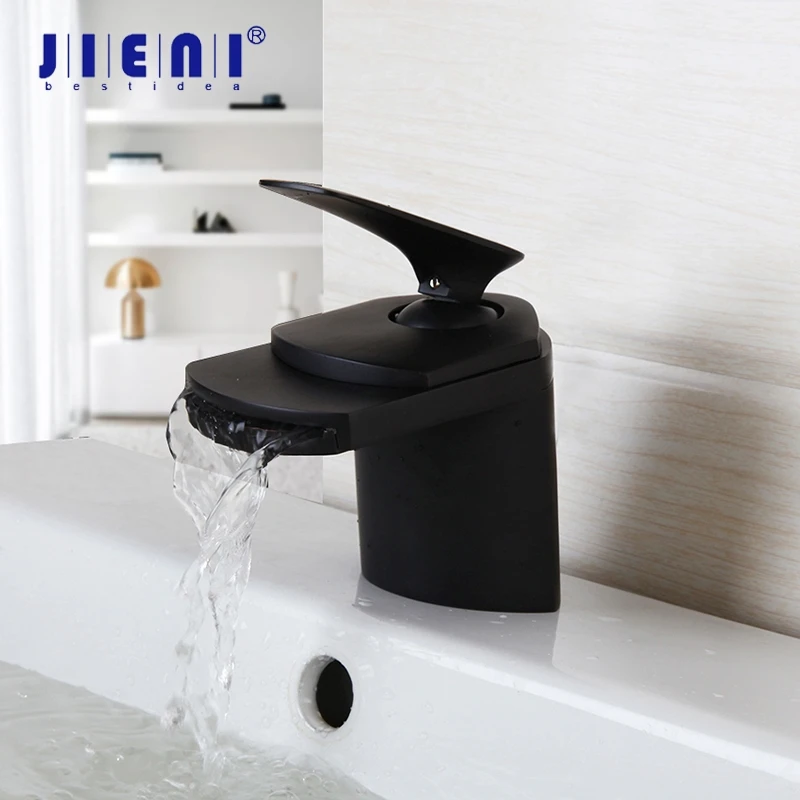 JIENI Black Faucet Waterfall Deck Mounted Bathroom Chrome Polished Faucet Single Handle Vanity Sink Mixer Tap Faucet
JIENI Black Faucet Waterfall Deck Mounted Bathroom Chrome Polished Faucet Single Handle Vanity Sink Mixer Tap Faucet