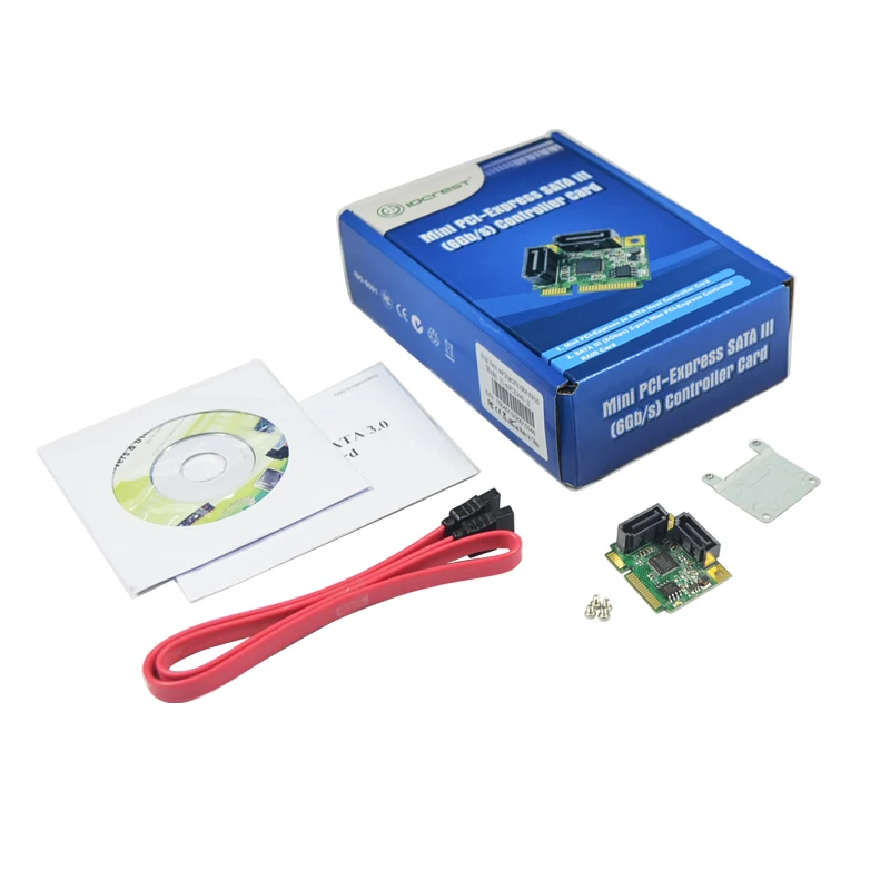 IOCrest Good Quality Mini PCI-Express to 2 Ports SATA 3.0 III 6Gb/s Expansion Card Single Chip Design Best Price
IOCrest Good Quality Mini PCI-Express to 2 Ports SATA 3.0 III 6Gb/s Expansion Card Single Chip Design Best Price
