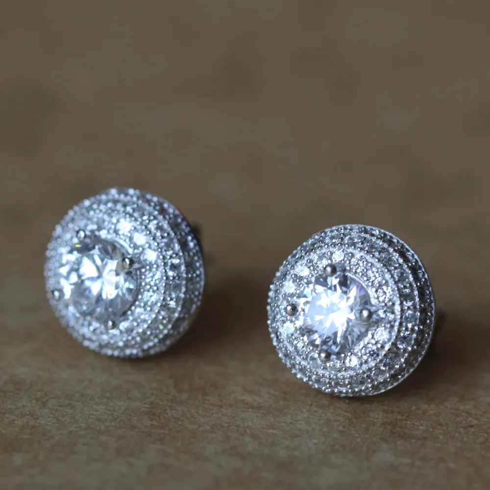 925 Sterling Silver Luxury Ear Stud Earrings For Women White Color Round With Cubic Zircon Charm Flower Stud Earrings Women Jewe
925 Sterling Silver Luxury Ear Stud Earrings For Women White Color Round With Cubic Zircon Charm Flower Stud Earrings Women Jewe