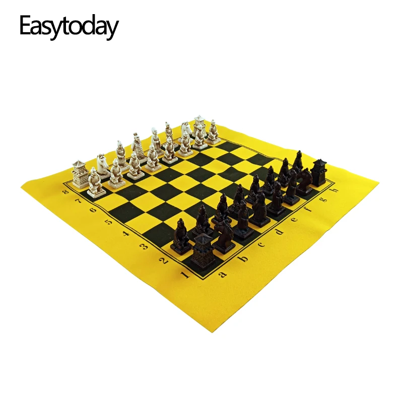 Easytoday шахматная игра набор смоляные шахматные кусочки Синтетическая кожа фланелевая шахматная доска Терракотовая модель настольные развлекательные игры подарок
Easytoday шахматная игра набор смоляные шахматные кусочки Синтетическая кожа фланелевая шахматная доска Терракотовая модель настольные развлекательные игры подарок