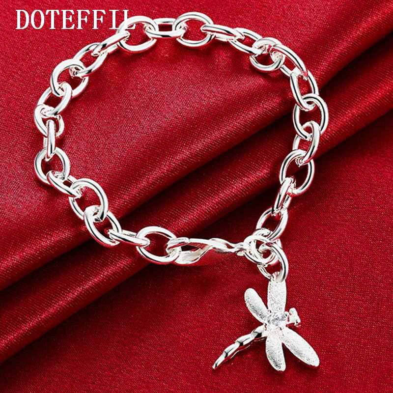 DOTEFFIL 925 Sterling Silver Dragonfly Pendant Bracelet For Woman Wedding Engagement Fashion Charm Party Jewelry
DOTEFFIL 925 Sterling Silver Dragonfly Pendant Bracelet For Woman Wedding Engagement Fashion Charm Party Jewelry