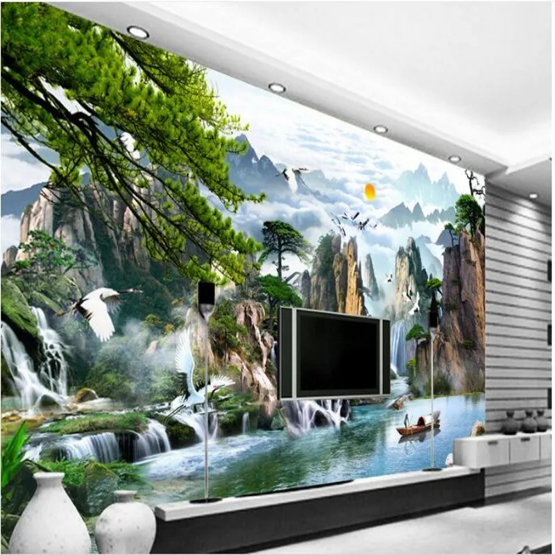 wellyu Custom large fresco Chinese landscape waterfalls landscape painting wallpaper wall papel de parede para quarto
wellyu Custom large fresco Chinese landscape waterfalls landscape painting wallpaper wall papel de parede para quarto