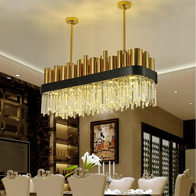 Modern luxury crystal chandelier stainless steel gold living room villa crystal decorative LED lamp
Modern luxury crystal chandelier stainless steel gold living room villa crystal decorative LED lamp