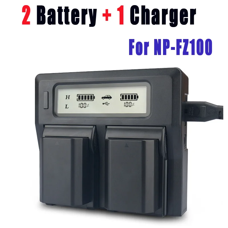 2Pcs NP-FZ100 NPFZ100 NP FZ100 Battery+Smart LED Dual USB Charger for Sony NP-FZ100, BC-QZ1, Sony a9, a7R III, a7 III, ILCE-9
2Pcs NP-FZ100 NPFZ100 NP FZ100 Battery+Smart LED Dual USB Charger for Sony NP-FZ100, BC-QZ1, Sony a9, a7R III, a7 III, ILCE-9
