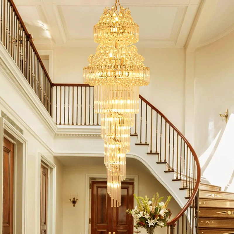 Modern Long Crystal Chandelier LED Lights American Gold K9 Crystal Chandeliers Lights Fixture Stair Way Home Indoor Lighting
Modern Long Crystal Chandelier LED Lights American Gold K9 Crystal Chandeliers Lights Fixture Stair Way Home Indoor Lighting